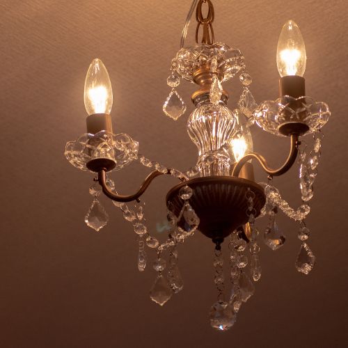 エスパスESPACE3灯シャンデリア 白熱球 トップ ゴールド