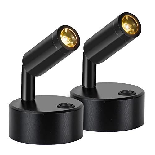 電池式-電球色-K zmayastar LEDスポットライト 電池式 2個セット 特恵のセット LEDスポット ショーケース照明 角度調節可能 電力節約 電球色 ZM-TYNN-010D