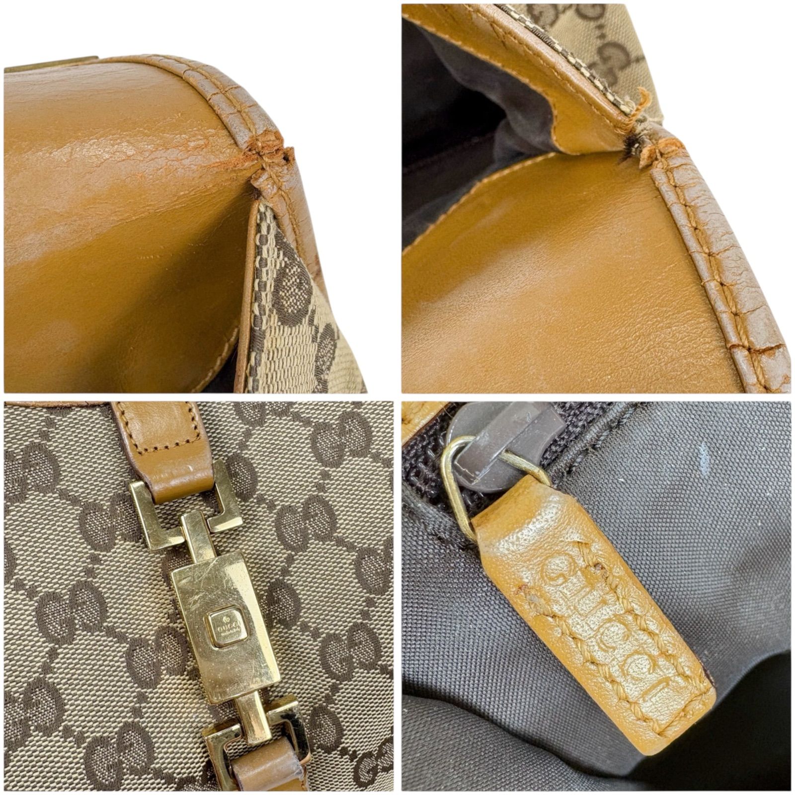 グッチ GUCCI ジャッキーライン ハンドバッグ ベージュ GG
