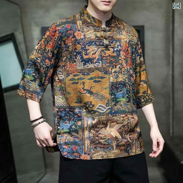 [L  ] メンズ ファッション 服 男性用 オシャレ シンプル 大人 かっこいい 大きいサイズ ストリート 紳士服 T シャツ プリント 夏 パイソン ローブ 半袖 トップス ホース コート 制服 唐 スーツ