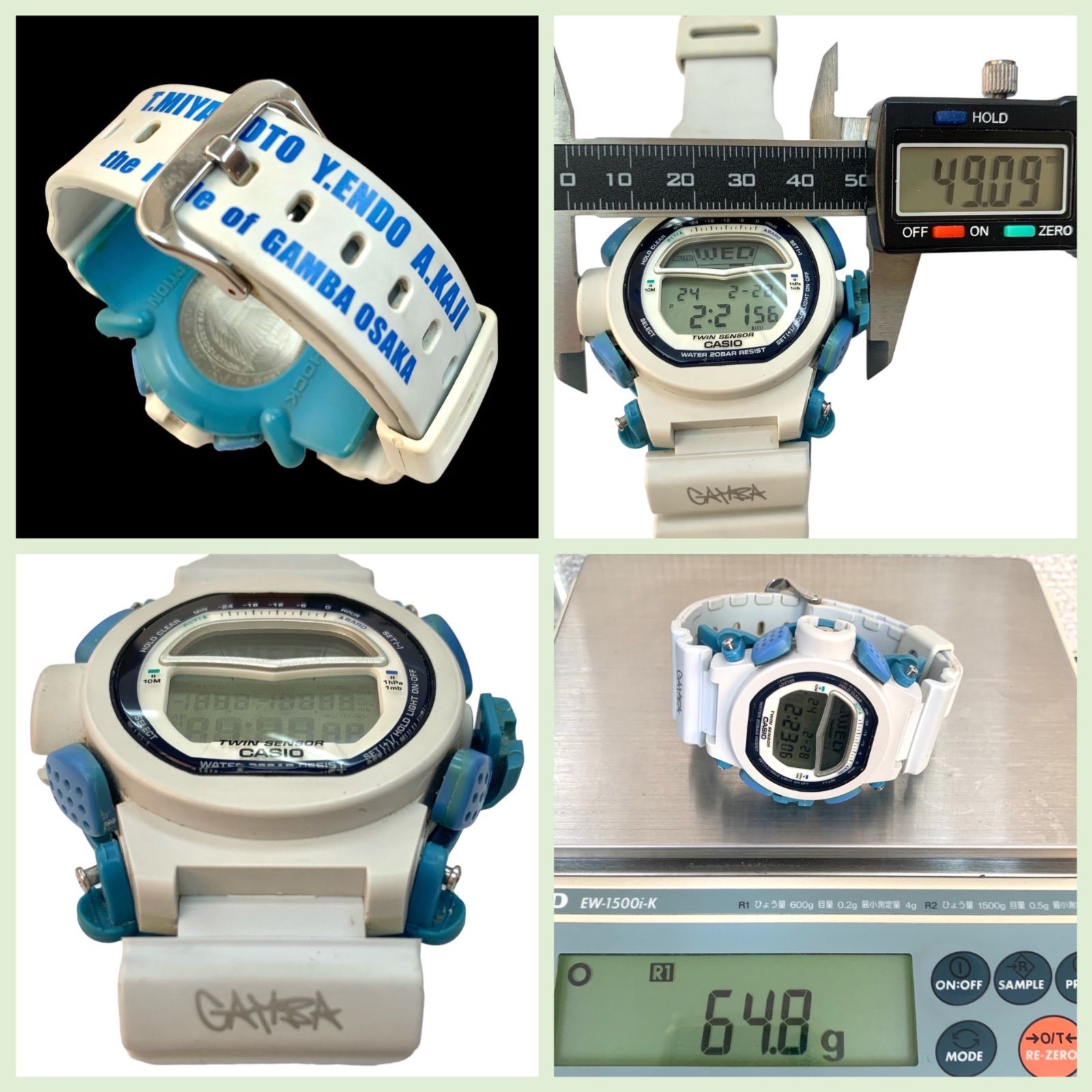 超希少限定コラボ品⭐️G-SHOCK】 CASIO カシオ ジーショック DW-9100P ライズマン RISEMAN  アメリカパラシュート協会オフィシャル ガンバ大阪コラボレーション限定品 ホワイト＆ブルー デジタルクオーツ（AYA） - メルカリ