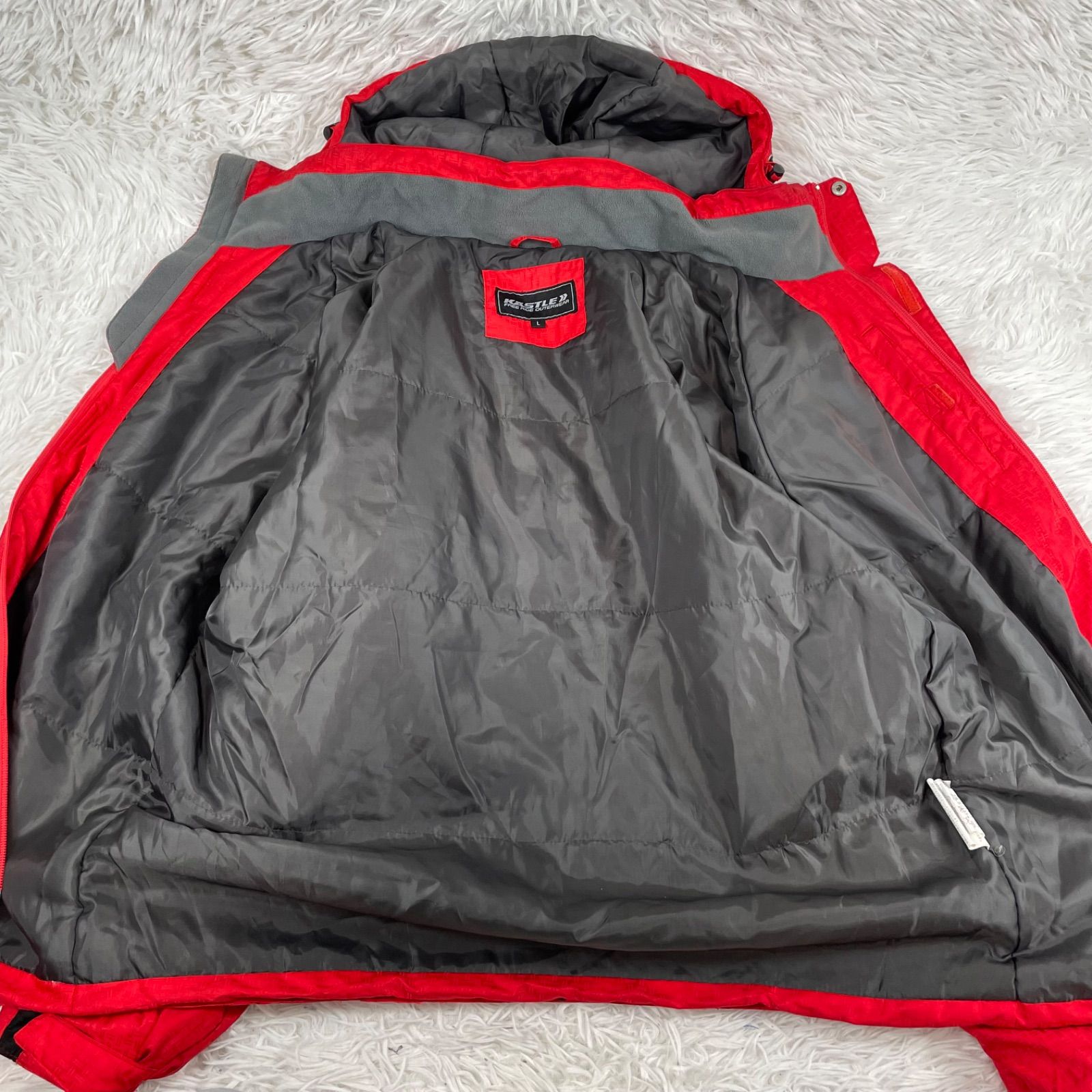 KASTLE スキーウェア 上下セット Lサイズ 赤/黒 セットアップ スノボ