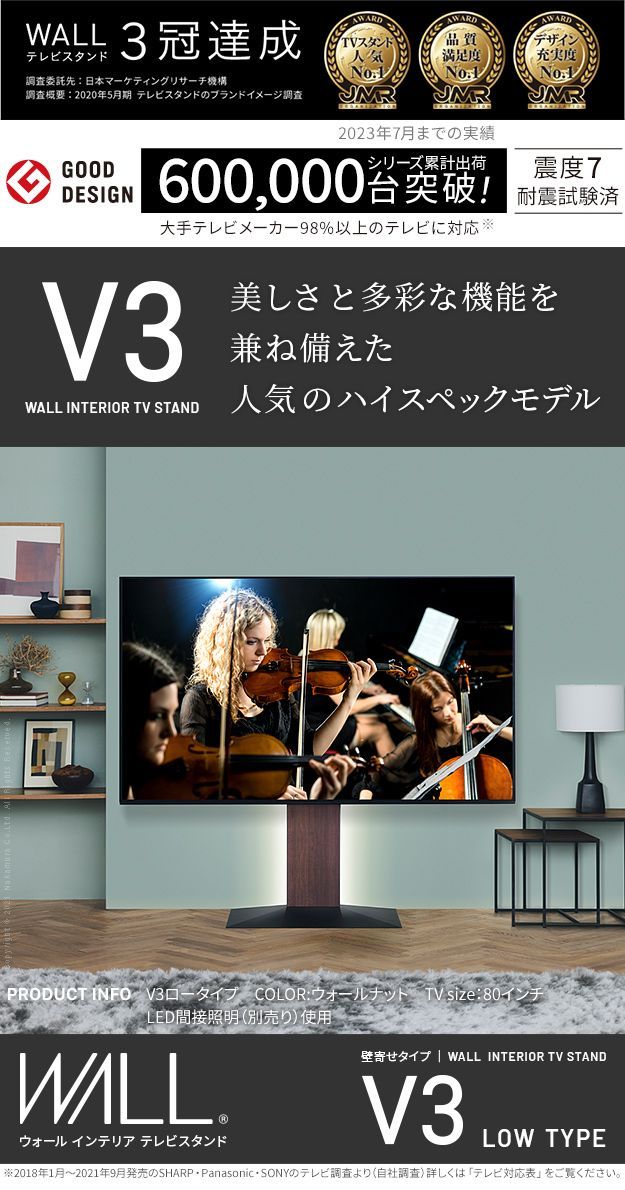 グッドデザイン賞受賞 テレビ台 WALLインテリアテレビスタンドV3 ロー