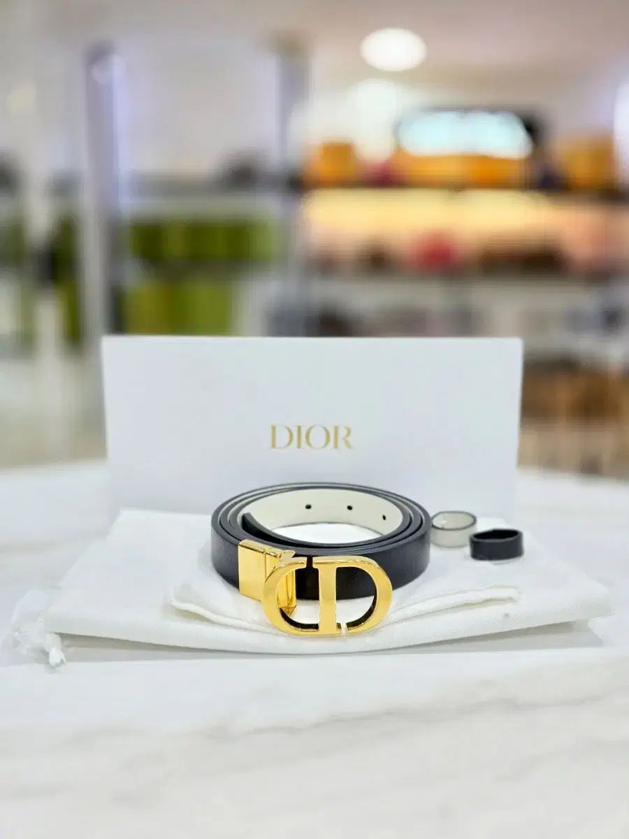 Dior ディオール レディース ベルト フルセット モンテイン リバーシブル ブラック