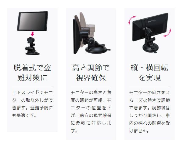 PIXYDAセイワPNM88Fタテ・ヨコ回転表示対応8V型静電式フルセグカー