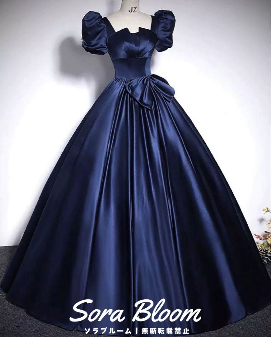 シンプルオシャレなパフスリーブ リボン付き