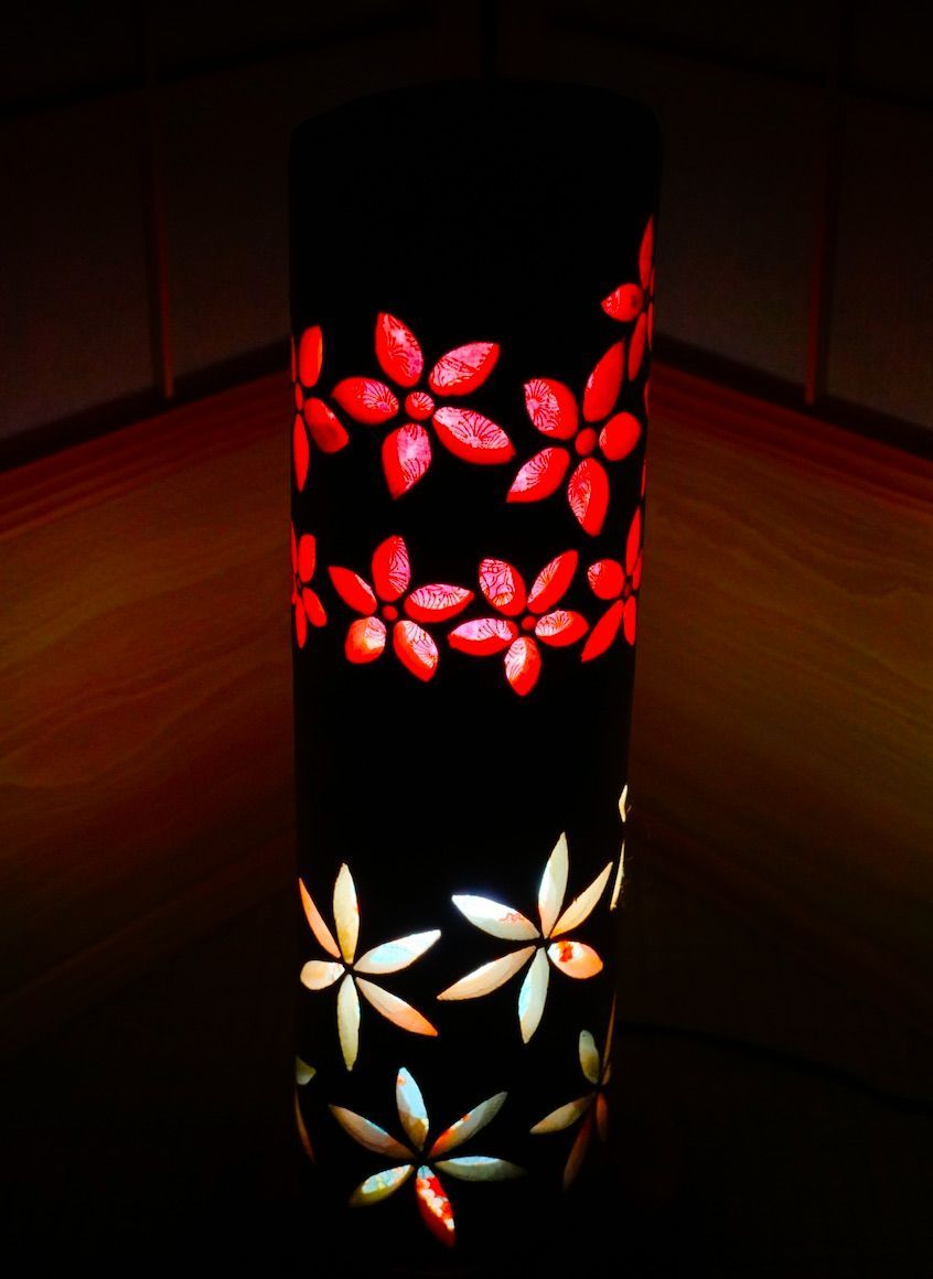 ◆全面彫◆竹灯り・竹あかり・竹灯籠　 ～～ 癒しの灯り ★華の乱★～～ ◇全面彫◇竹灯り・竹あかり・竹灯籠 ～～ 癒しの灯り ☆桜華格子