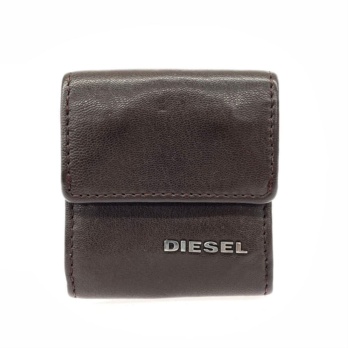 良好 DIESEL ディーゼル コインケース ブラウン レザー メンズ 小銭