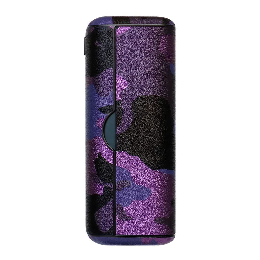 【新着商品】対応iqos iluma prime用のケース 【アイコスイルマプライムに適用するケース】カバー TPU+PUレザー 迷彩柄 全面保護 簡単取り出し 持ち運び便利（パープル）