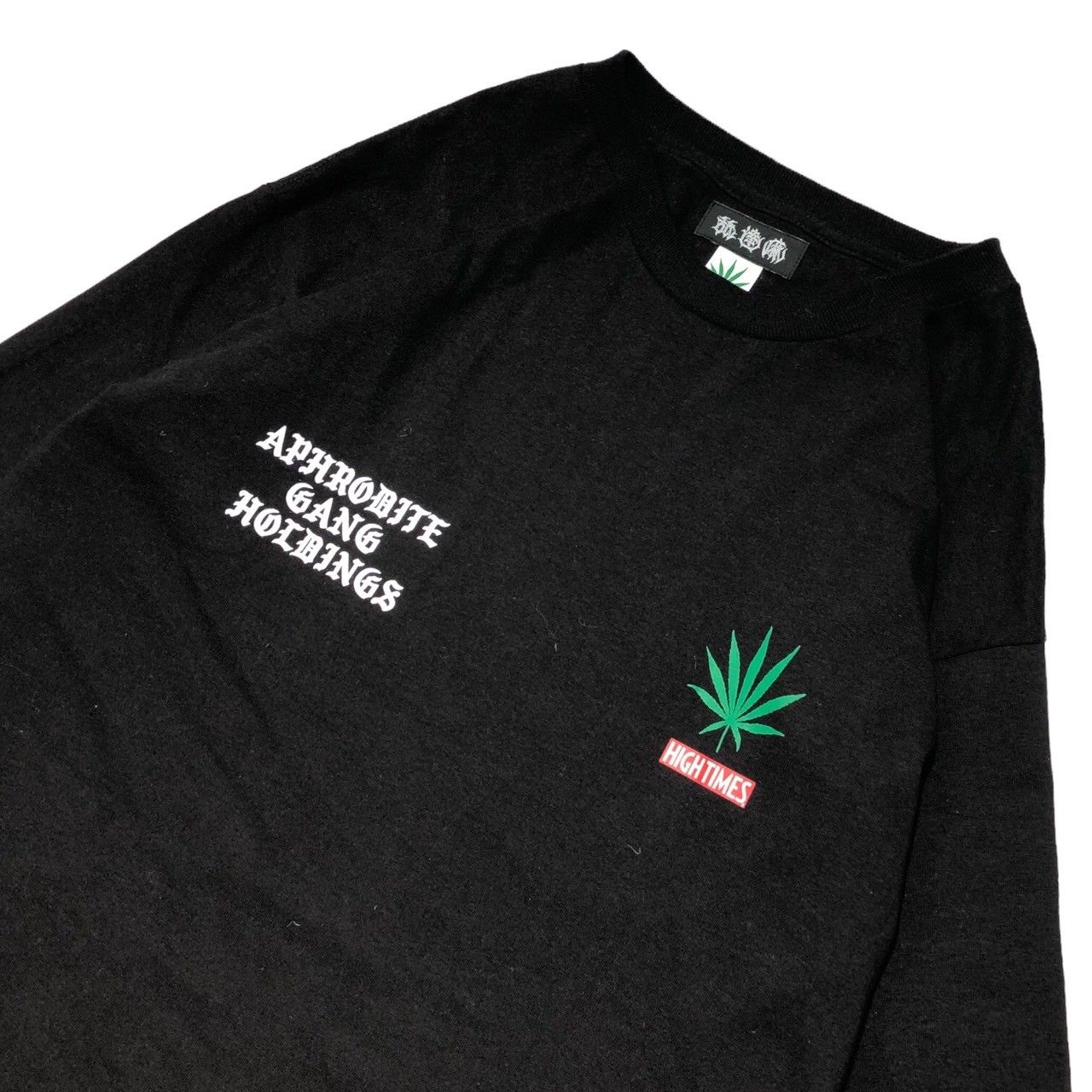 WACKO MARIA × 舐達麻 × HIGH TIMES(ワコマリア×ナメダルマ×ハイタイムス) HIGH TIMES / LONG SLEEVE T-SHIRT ハイタイムス 長袖 Tシャツ L ブラック×グリーン