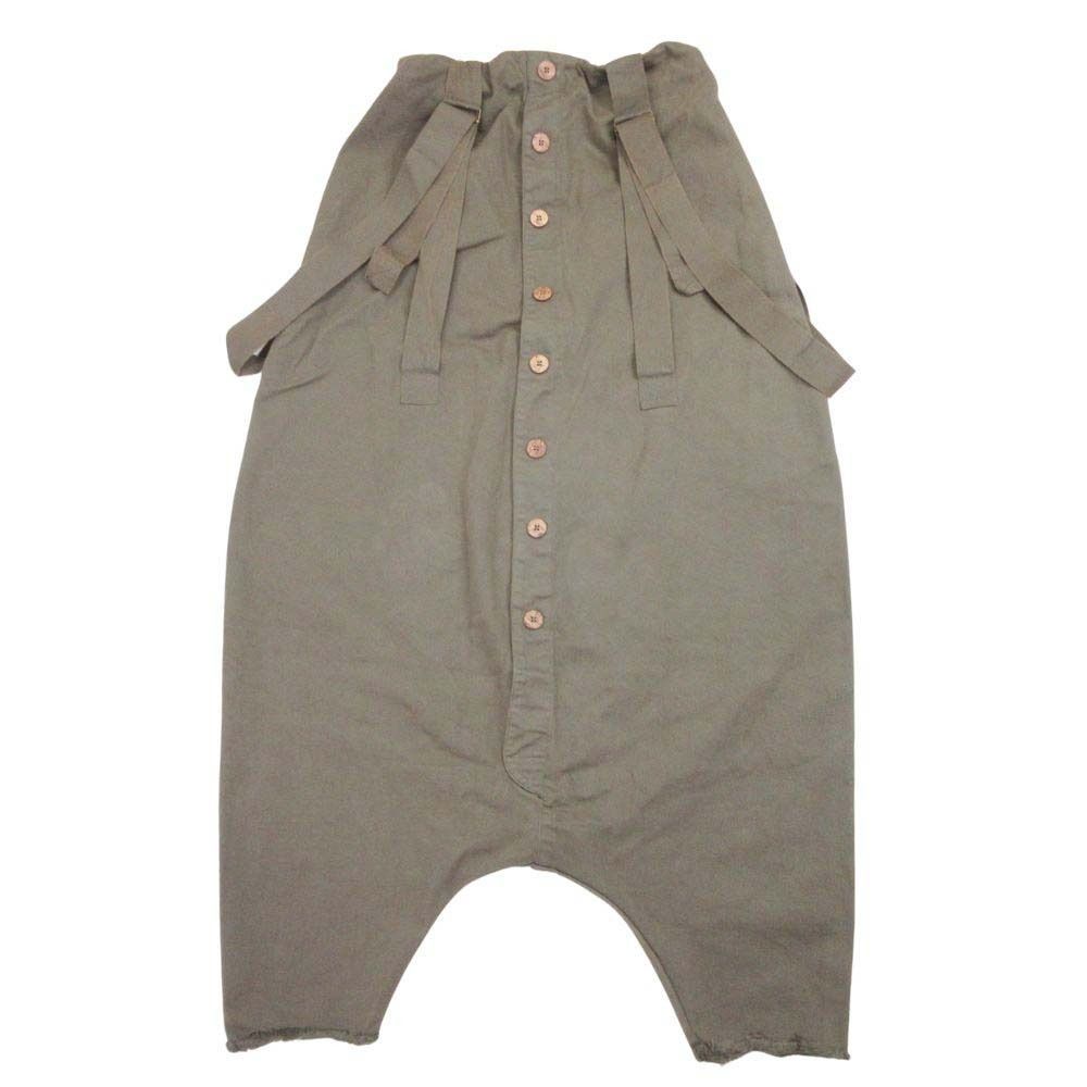 Marc Point マークポイント サスペンダー サルエルパンツ ボトムス クロップド 七分丈 ゴムウエスト 9|I46 カーキ メンズ 古着