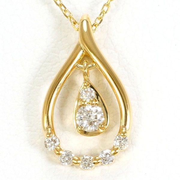 K18YG ネックレス necklace ダイヤ 総重量約1.3g 約40cm