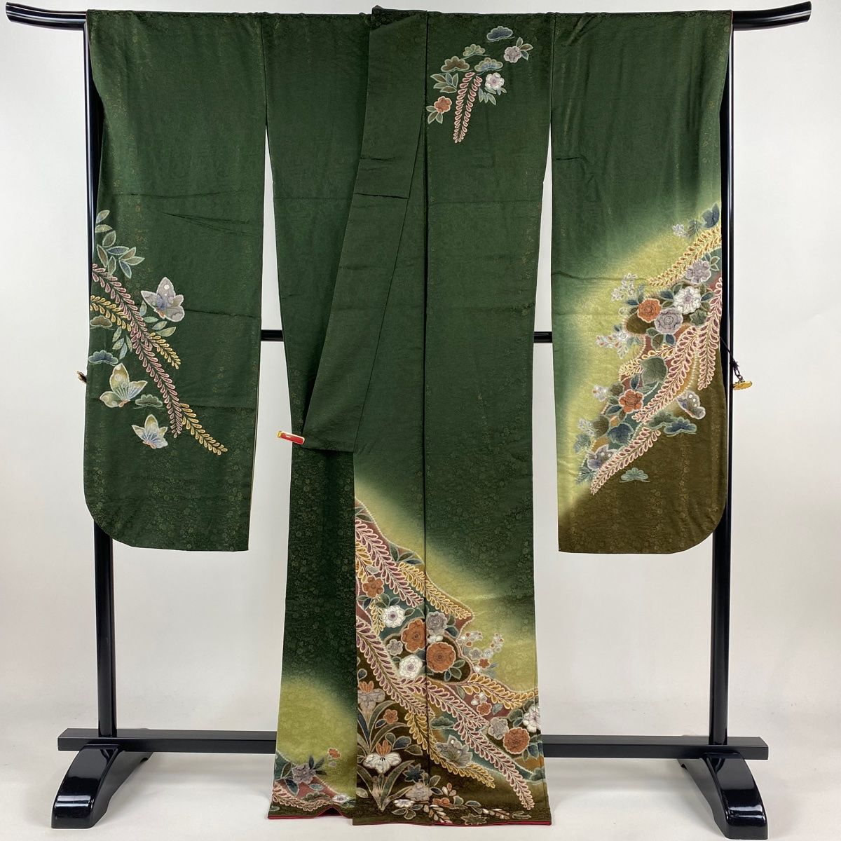 振袖 金駒刺繍 牡丹 鞠 枝垂れ桜 花模様 成人式 晴れの日 着物 045a p