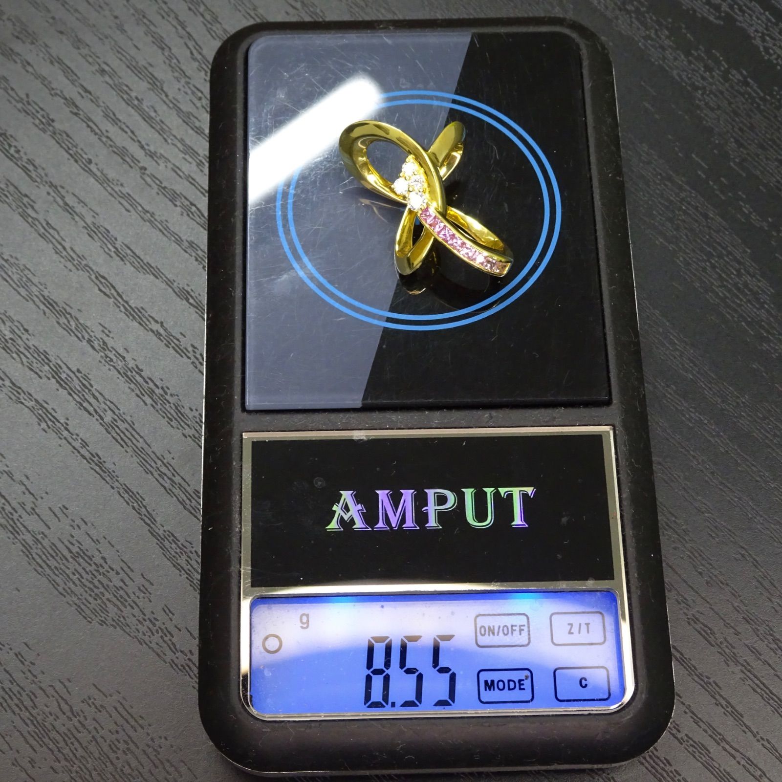 18金 ゴールド GOLD 750 K18 天然ピンクサファイア0.44ct 天然 