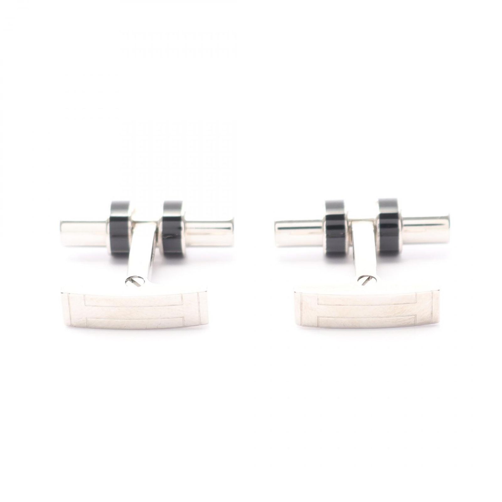 エルメス HERMES カフス カフリンクス チューブH ブラック その他 カフリンクス メンズ Used A