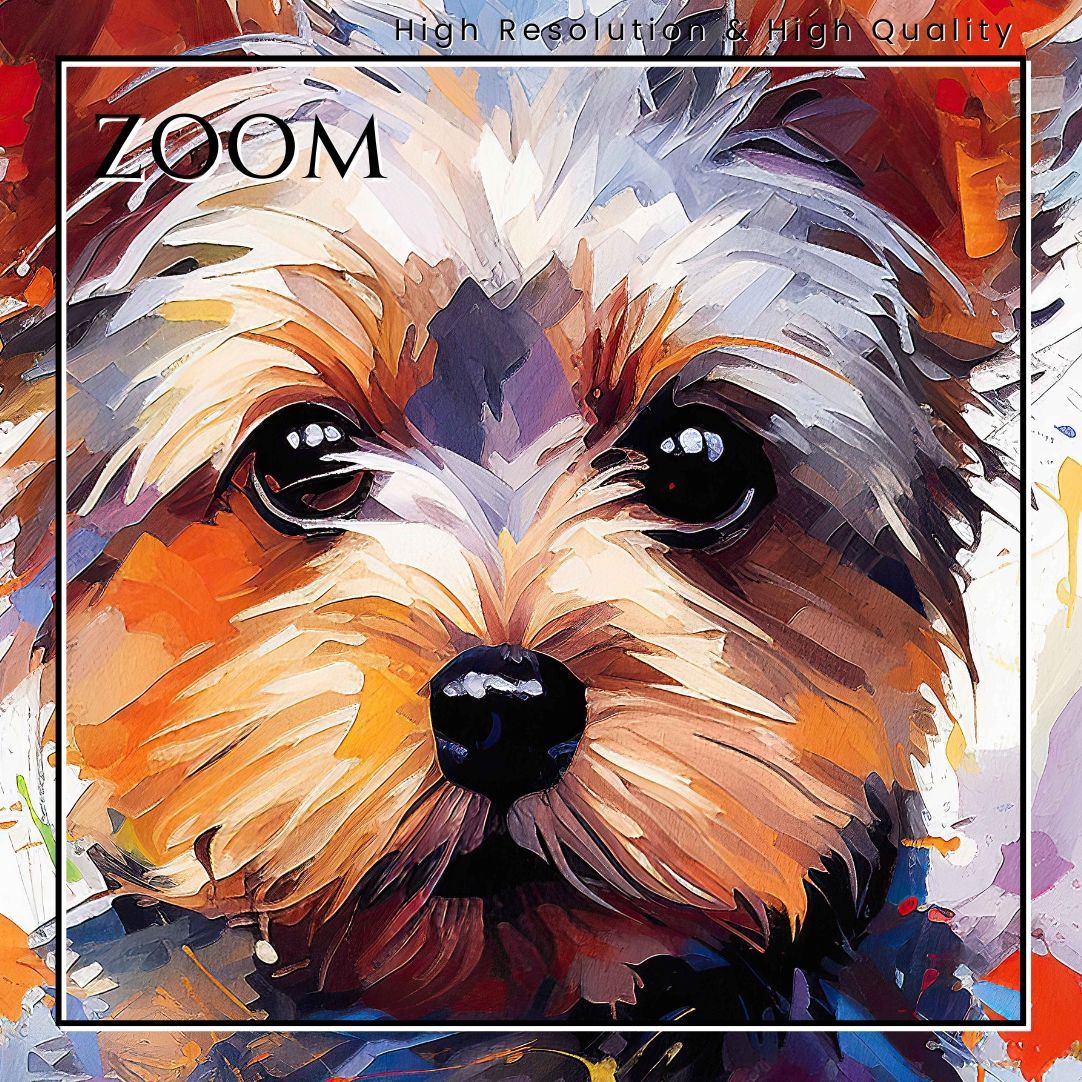 まなざし - ヨークシャーテリア犬の子犬 No.3】アートポスター 犬の絵 