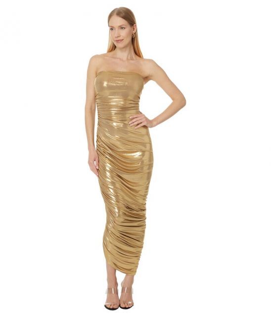 【送料無料】 ノーマカマリ レディース ワンピース トップス Strapless Diana Gown Xl Gold