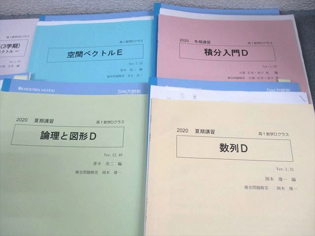 SEG (科学的教育グループ) 高1数学D/Eクラス 問題集(1〜3学期) 等 テキスト通年セット 2020 計12冊 大賀正幸/金子裕/青木亮二/大澤裕一 ☆ 084L0D SEG (科学的教育グループ) 高1数学D/Eクラス 問題集(1～3学期