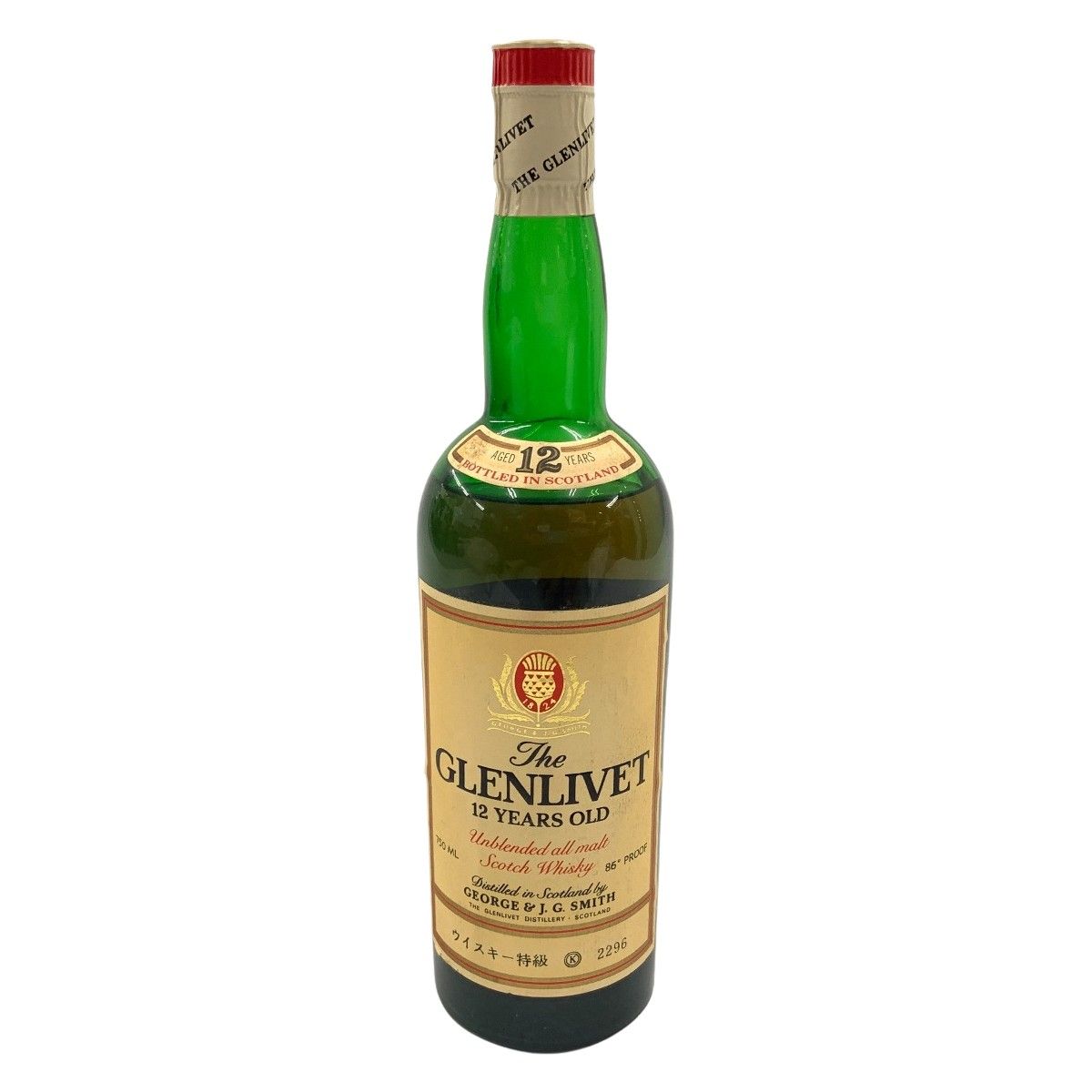 〇〇THE GLENLIVET グレンリベット 赤アザミ 12年 旧ボトル スコッチウィスキー 750ml 43 未開栓
