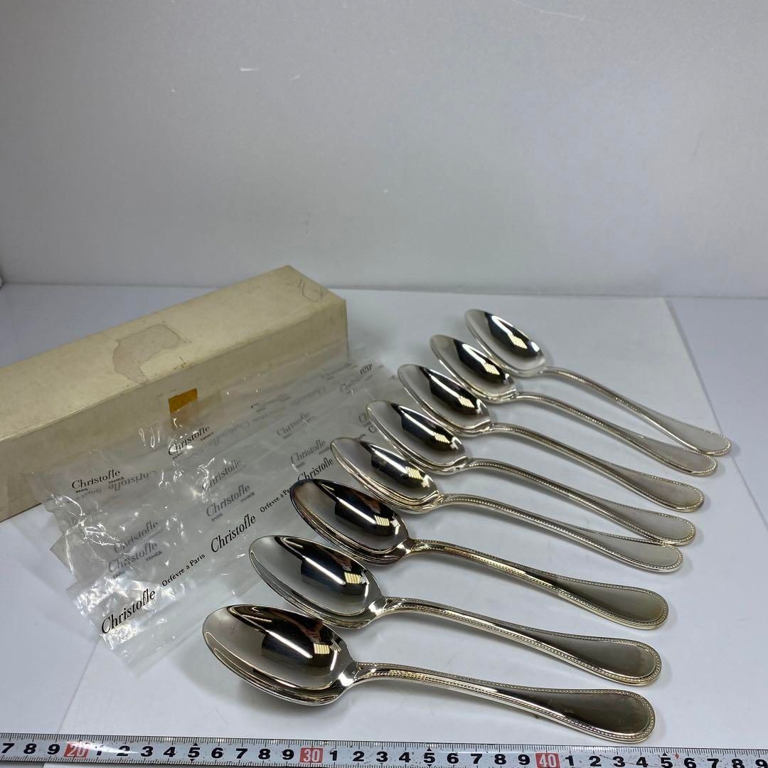 クリストフル パールディナースプーン 8点 751g 東な6-1012