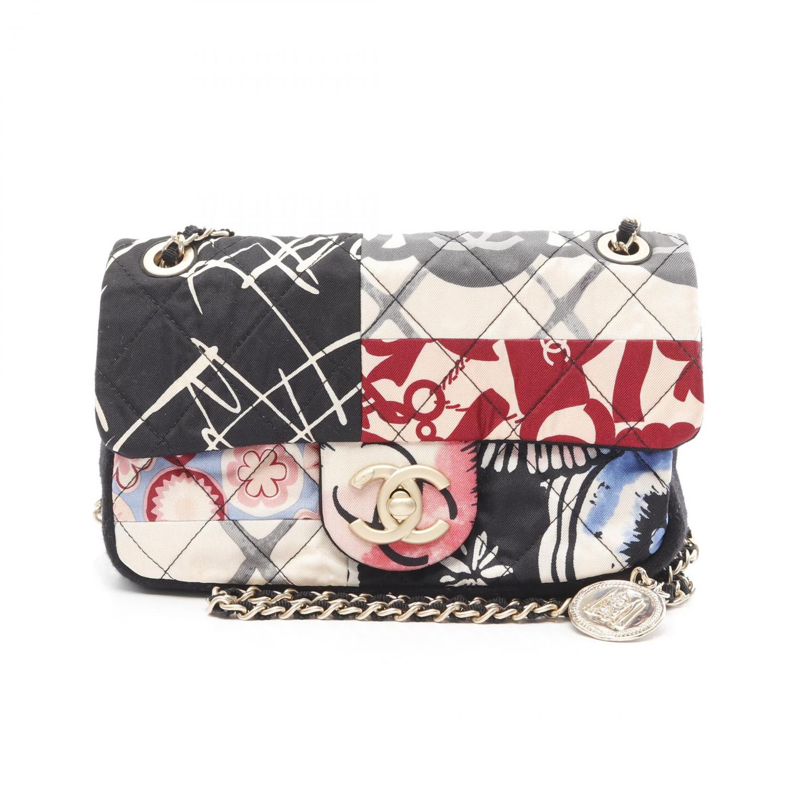 シャネル CHANEL ショルダーバッグ ミニマトラッセ20 ブラック|マルチ その他 マトラッセ ミニチェーンショルダー レディース Used A