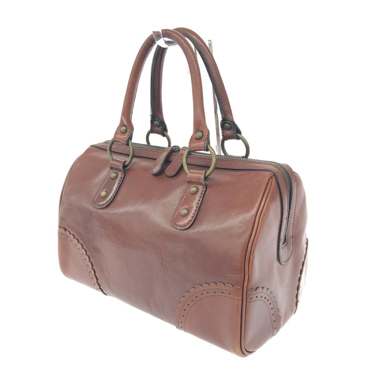 ANNA SUI アナスイ ボストンバッグ レザー ブラウン レディース