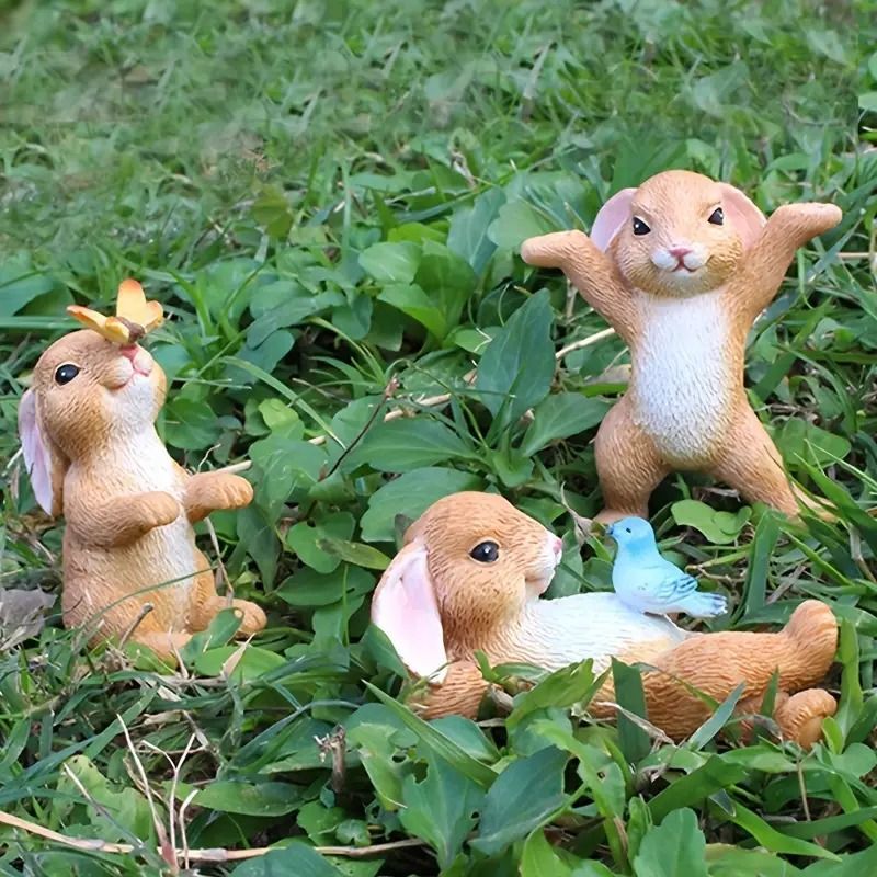 ガーデン装飾 ウサギ 5匹セット かわいい ガーデンオーナメント 