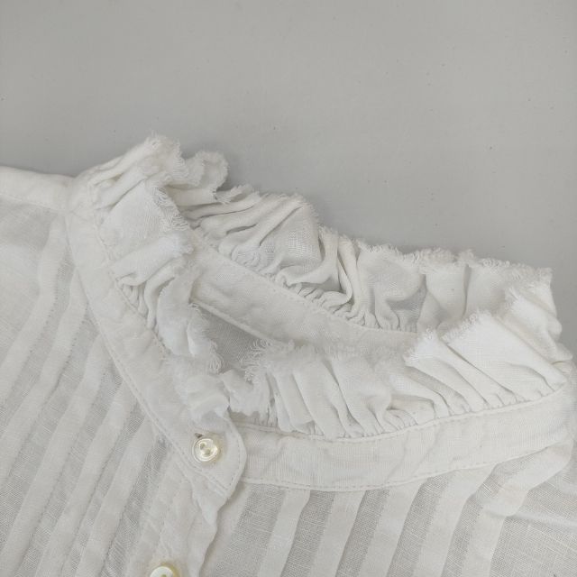 nest Robe フリルカラー ピンタック リネン 01191-1096 ブラウス