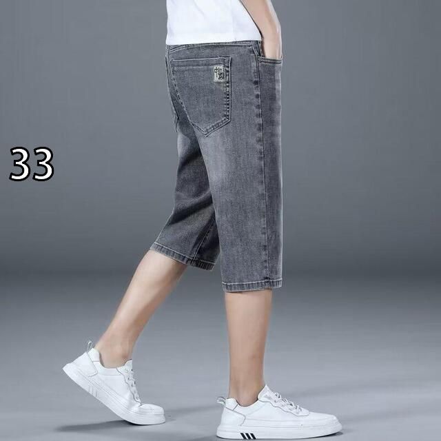[33]メンズ ファッション 服 男性用 オシャレ シンプル 大人 かっこいい 大きいサイズ ストリート 紳士服 夏 スリーポト デニム ショート パンツ スリムフィット ストレッチ セブン ポト パン
