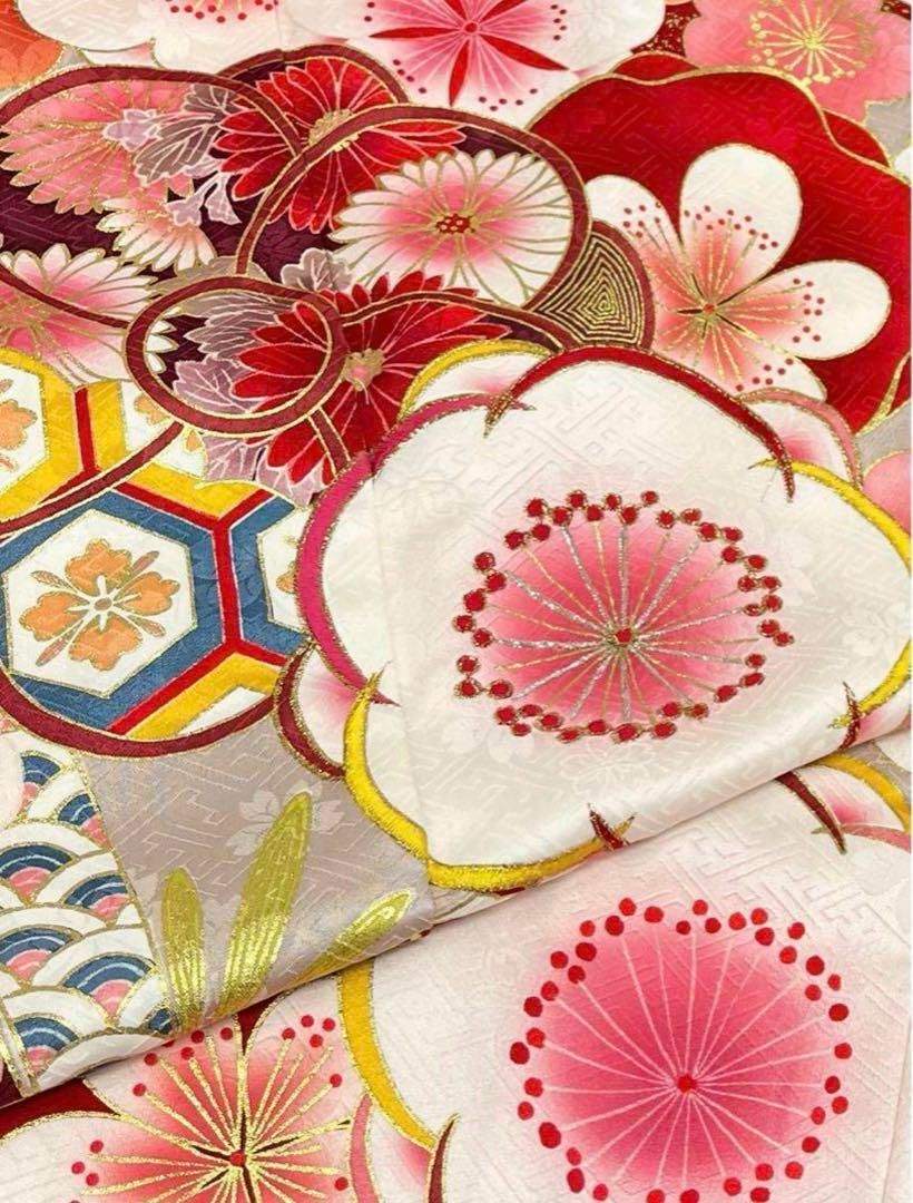 振袖 刺繍 金彩 紋意匠 梅 正絹 ガード加工済 トールサイズ ゆったりめ