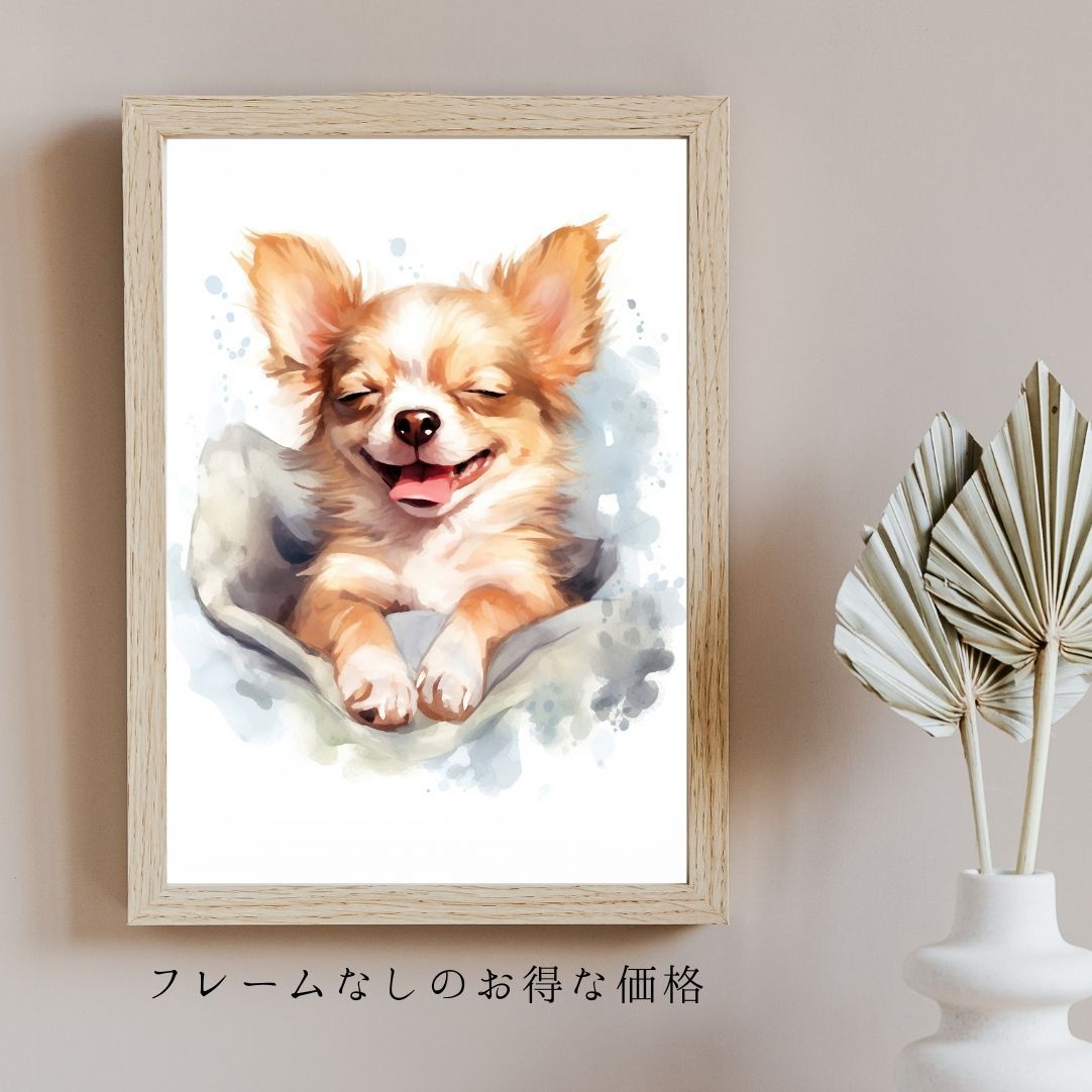 2024年激安 チワワ犬の子犬 - 夢心地 No.1】風水画 犬 アートポスター 開運 絵画