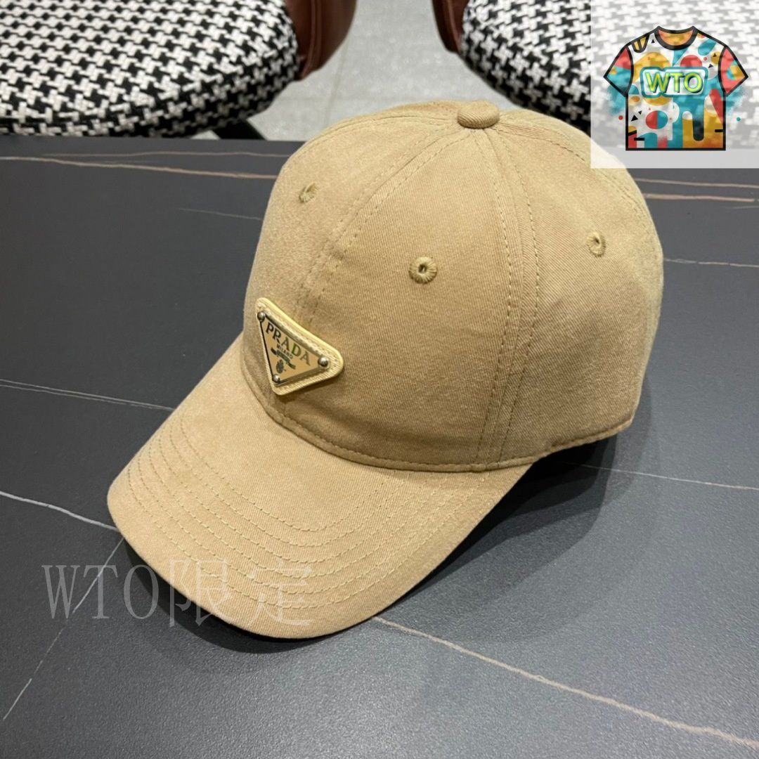 正規品&美品　PRADA ベースボールキャップ S サイズ　現行品 Brandol / PRADA プラダ 帽子 サイド 三角ロゴ ベースボール