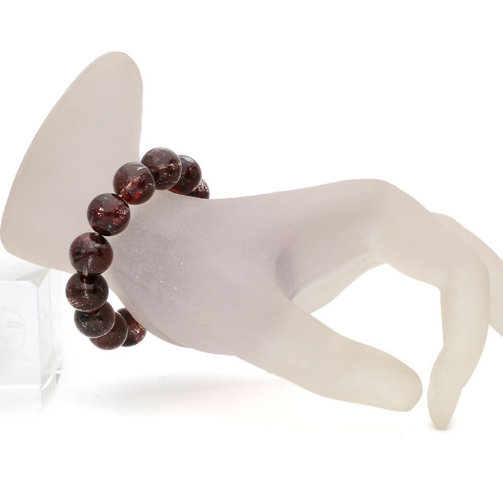 レッドルチル ルチルクオーツ パワーストーンブレスレット 内径約16.5