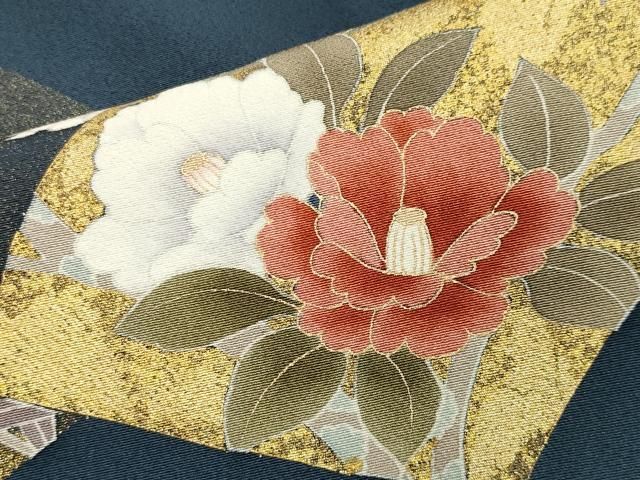 地紙重ね花文 金彩