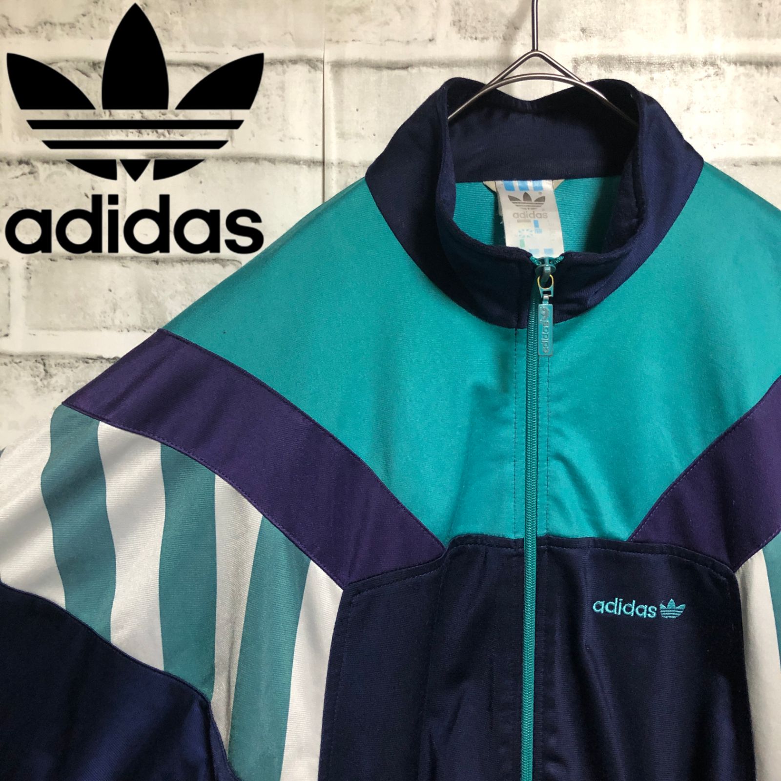 希少XXL⭐️70s adidas トラックジャケット/ジャージ 刺繍トレファイル 