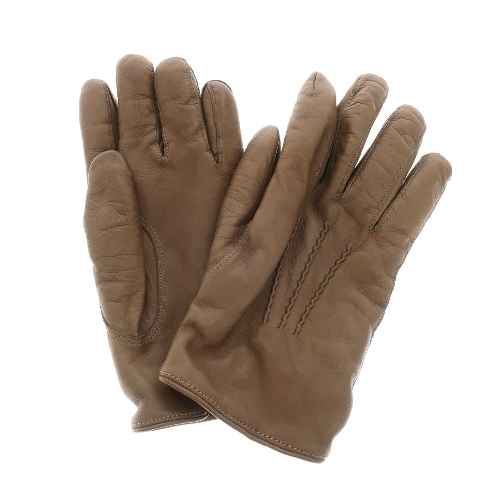 【中古】カリデイ CARIDEI レザー カシミヤ グローブ 手袋 ブラウン【サイズ8】【メンズ】