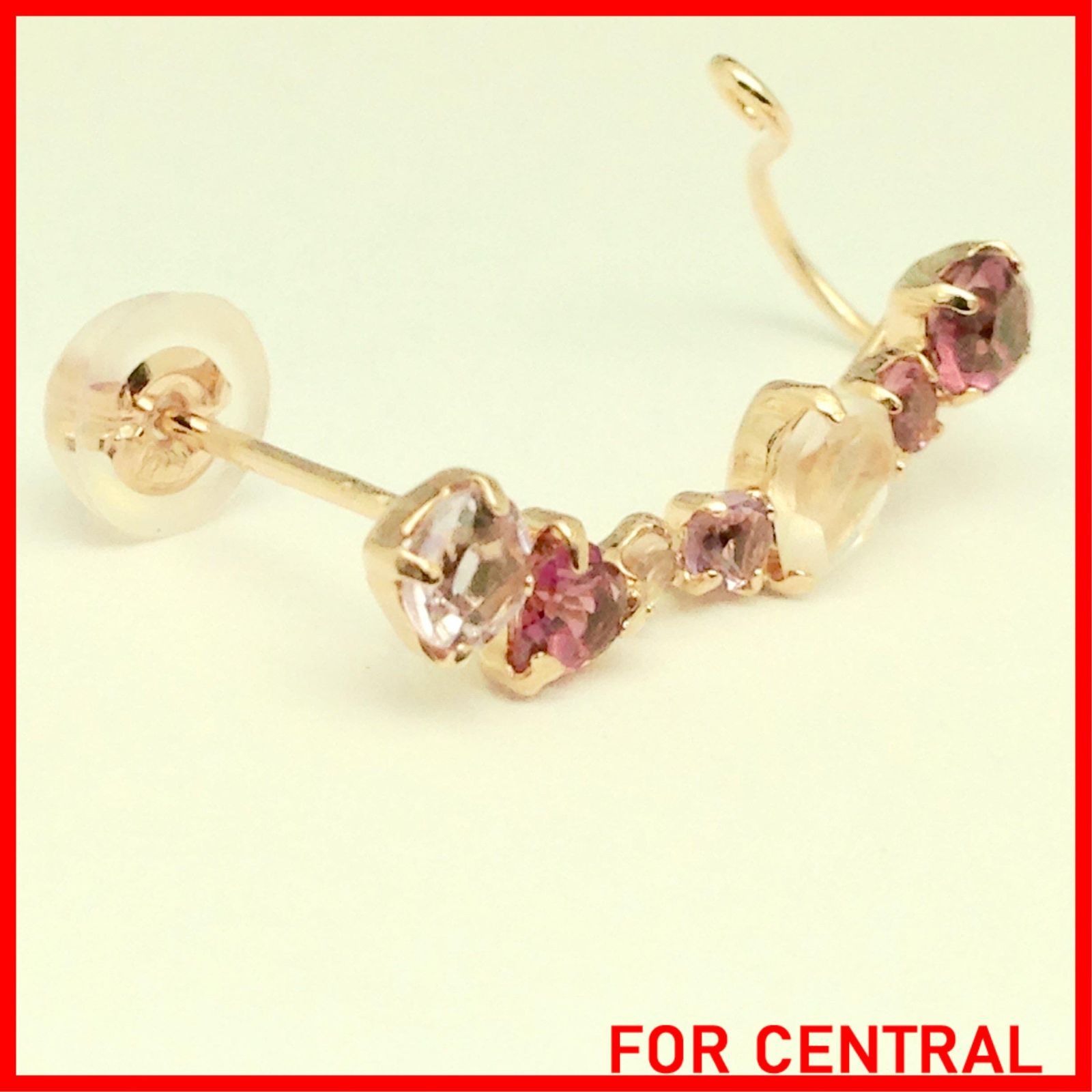 ベキリーブルーガーネットと蛍光メレダイヤとパールの大ぶりデザイン