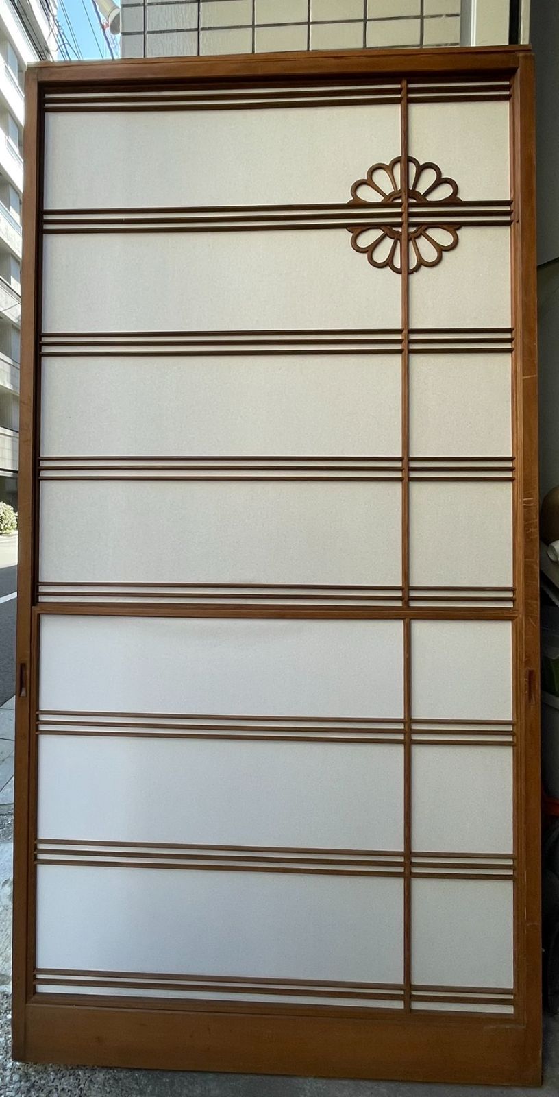 アンティーク ふすま 雪見 障子 昭和 レトロ 古民家 引き戸 建具 古民