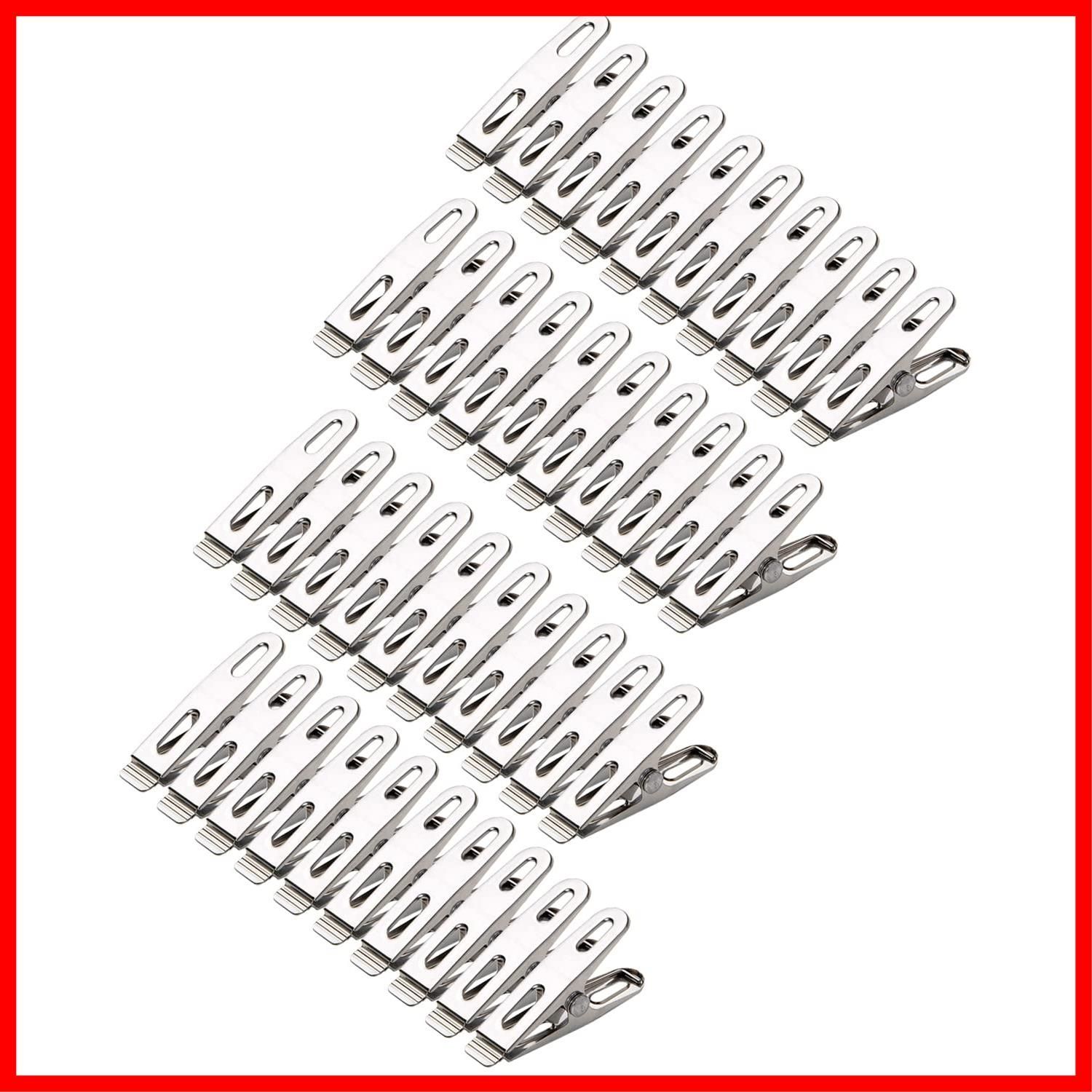 在庫セール ズボン 洗濯物干 クリップ ハンガー 滑り止め 強力 クリップ ステンレス 洗濯バサミ 錆に強い シルバー<!-利用不可文字-!>40pcs 5cm 洗濯ばさみ Kayuuhin