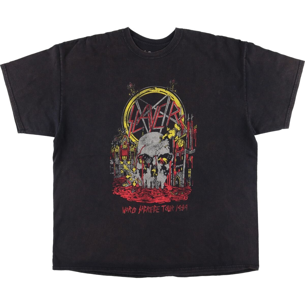 古着 Slayer スレイヤー ドクロ柄 スカル柄 バンドTシャツ バンT メンズXL相当|eaa529324
