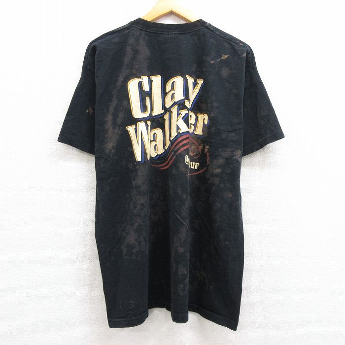 XL/古着 半袖 ビンテージ ロック バンド Tシャツ メンズ 90s アーネストクレイトンウォーカー コットン クルーネック 黒 ブラック ブリ -  メルカリ