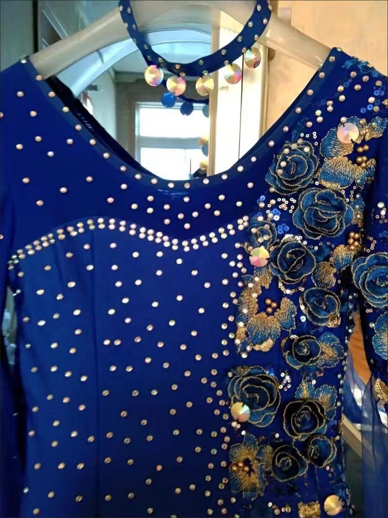 新色 社交ダンスドレス モダンダンス ホワイト レッド 華やかな