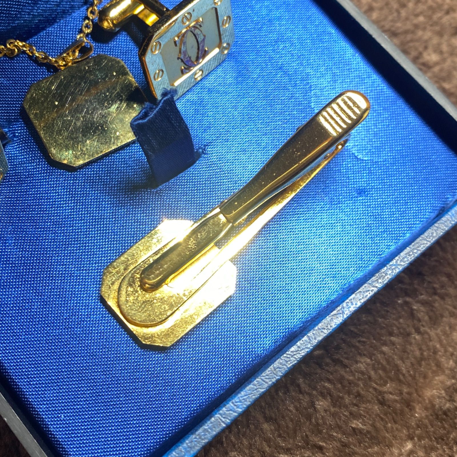 鑑定済み カルティエ Cartier ネクタイピン カフスボタン タイ