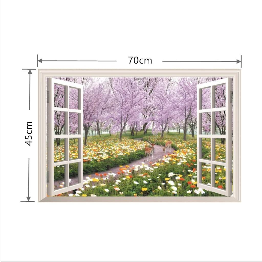 在庫処分】剥がせる 壁紙ポスター 絵画風 防水 窓ポスター 風景 花 す