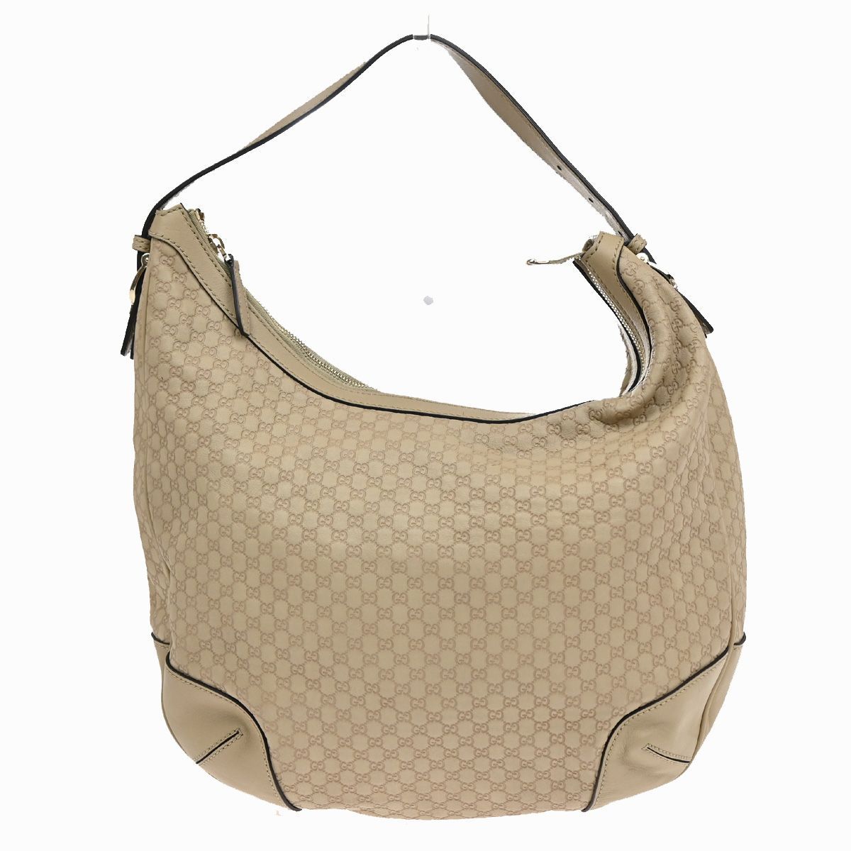 GUCCI グッチ ショルダーバッグ マイクロGG ベージュレザー
