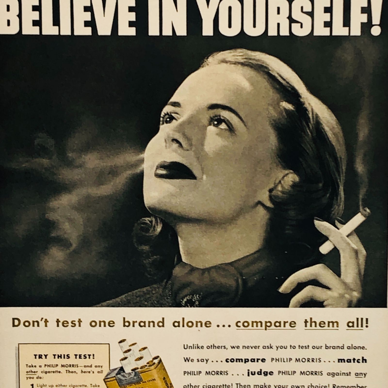 ビンテージ 広告 ポスター フレーム付 当時物 『 フィリップモリス ( Philip Morris ) 』 1950's オリジナル アメリカ  輸入雑貨 ヴィンテージ 雑誌 アドバタイジング レトロ ( AZ1771 ) - メルカリ