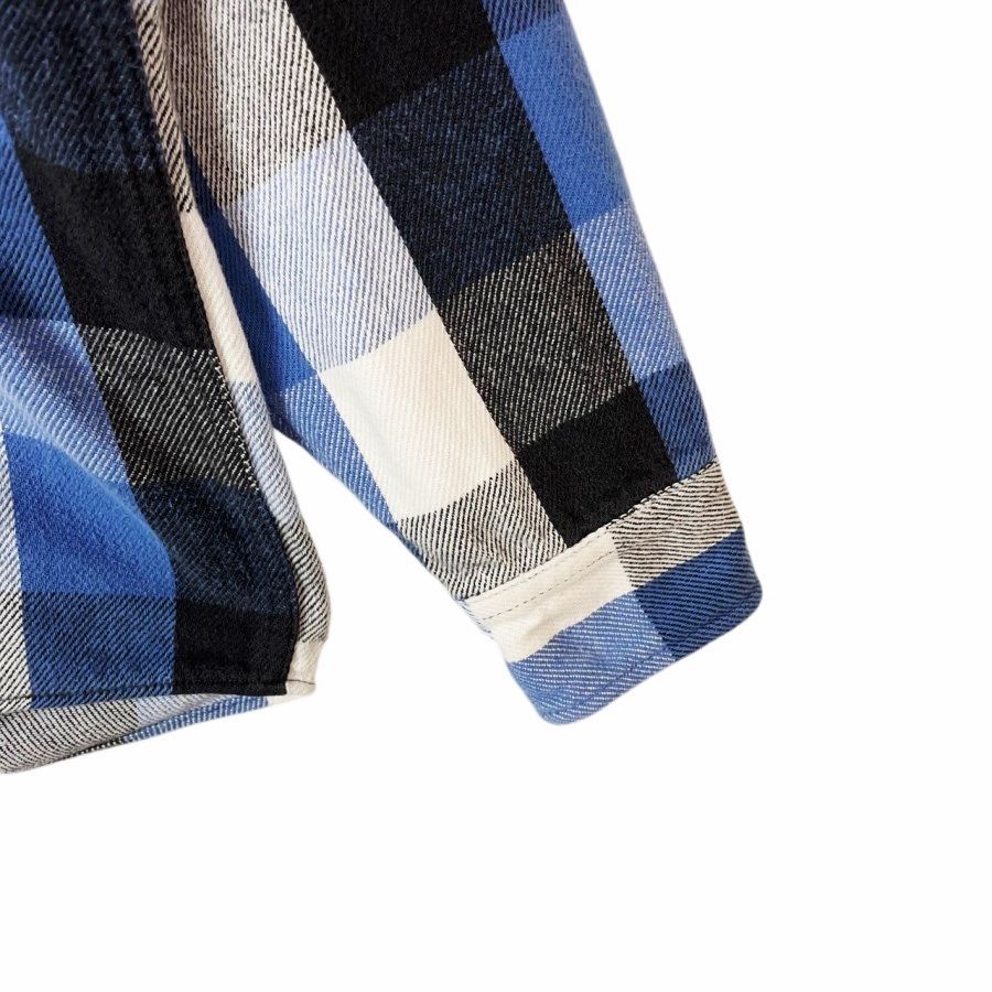 80s90sフィールドアンドストリームField&Stream長袖シャツジャケットフランネルシャツゴツネル裏地キルティング中綿チェック青ブルー