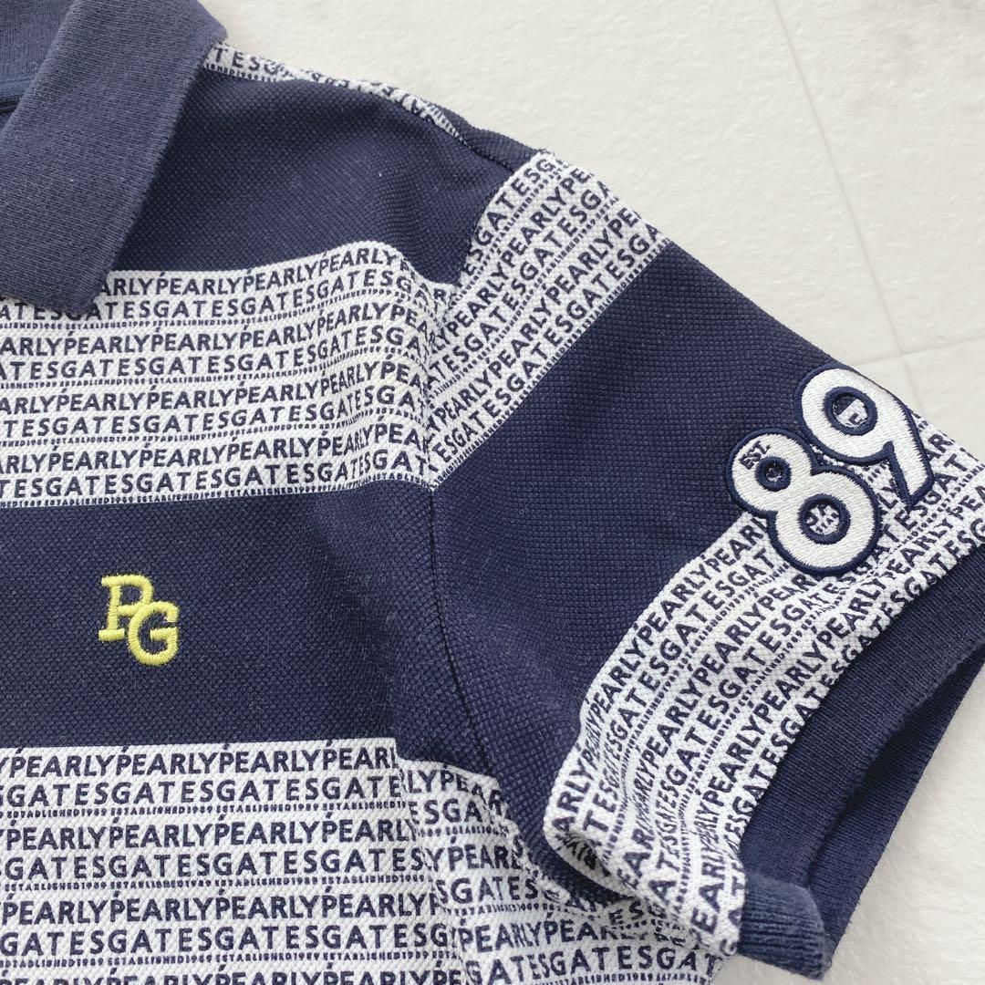 パーリーゲイツ 2021年モデル ボーダーロゴ ポロシャツ 刺繍