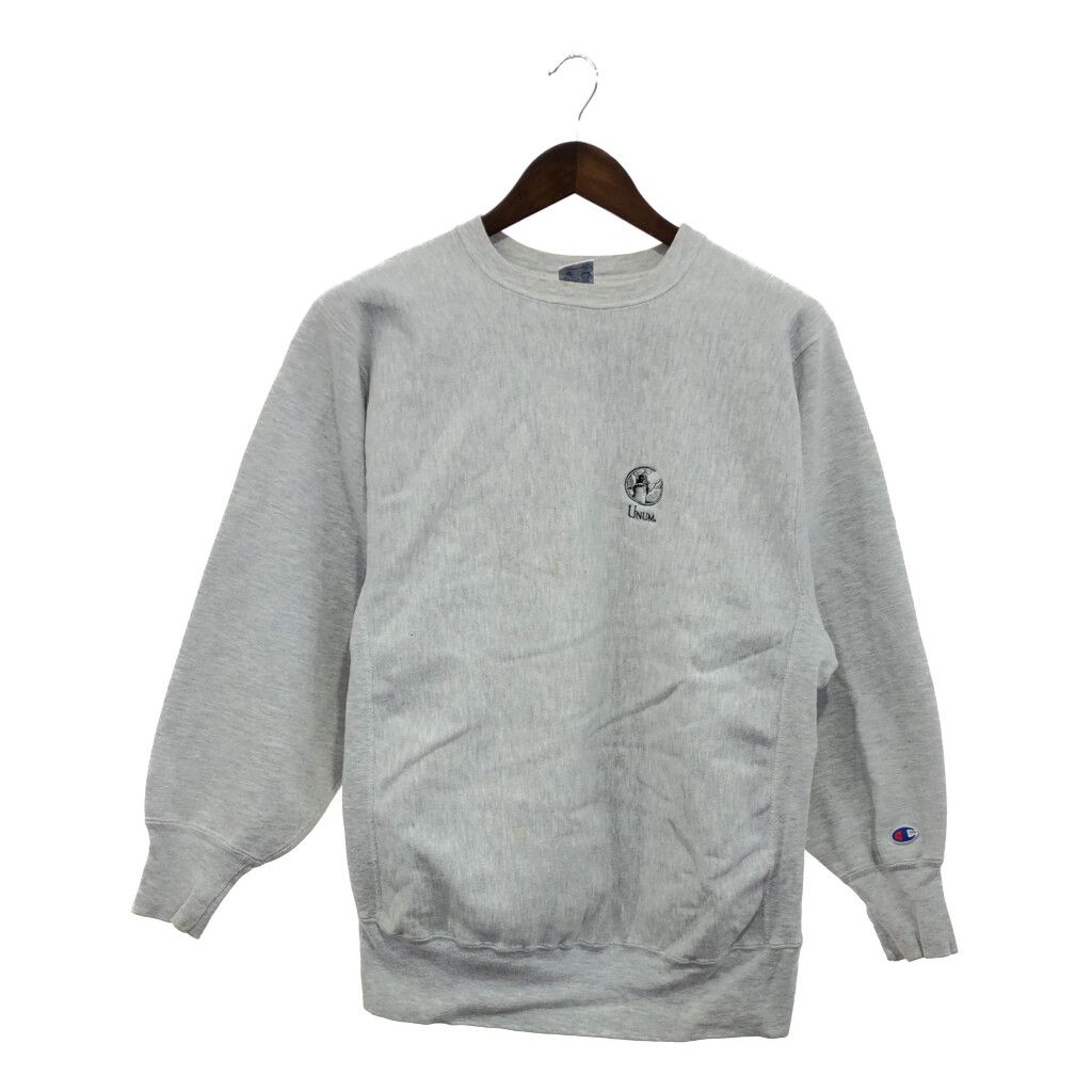 90年代 USA製 Champion チャンピオン REVERSE WEAVE リバースウィーブ UNUM スウェット グレー (メンズ  X-LARGE) 中古 古着 p5544