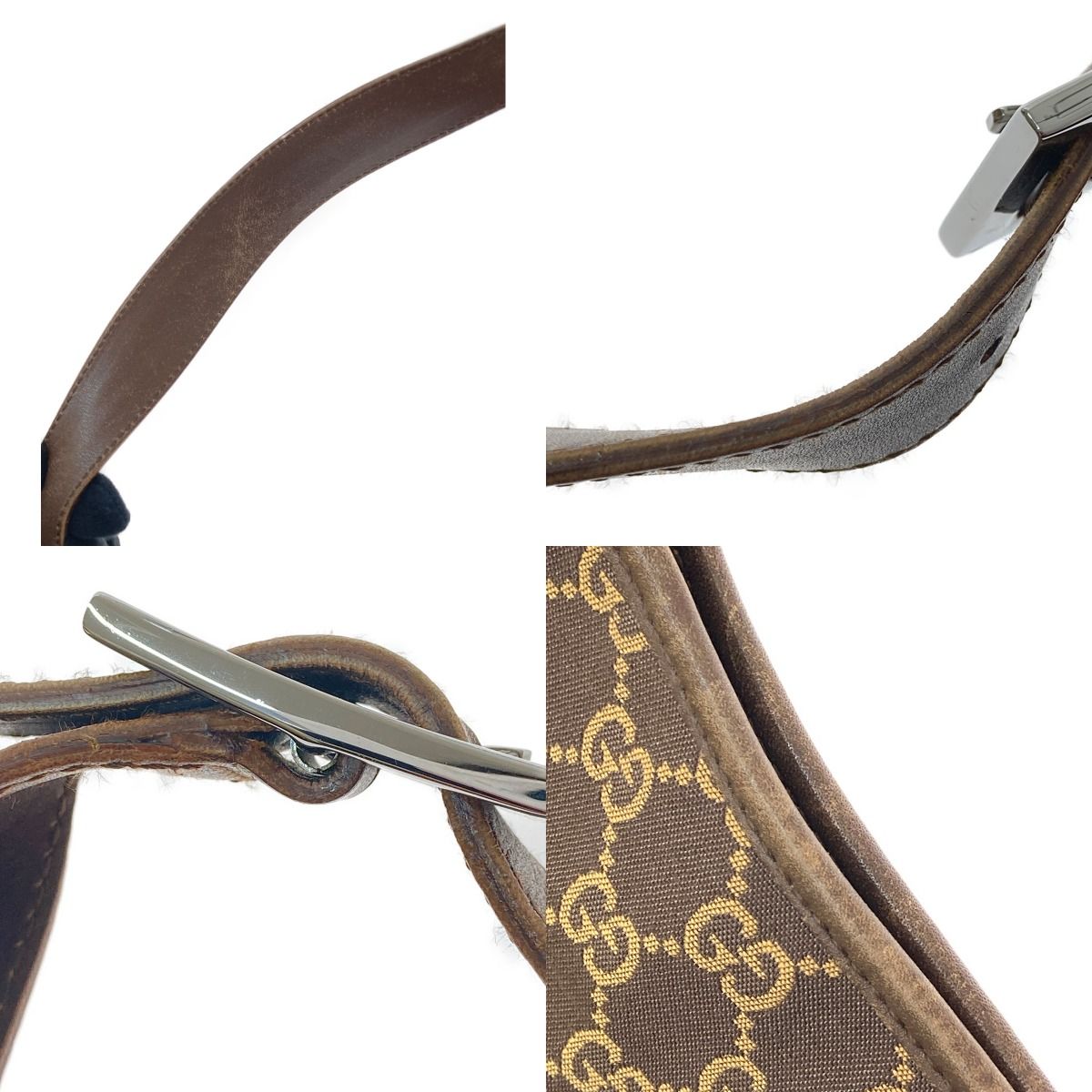 □□GUCCI グッチ ワンショルダーバッグ　GG ジャッキー カンデンスキー キャンバス×レザー 001・4075 ブラウン GUCCI グッチ カンデンスキー ジャッキー金具 GGキャンバス ショルダー